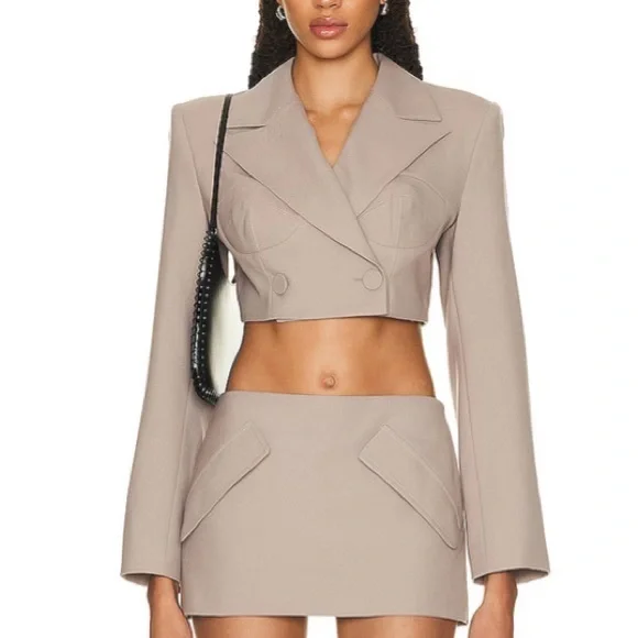 NEW Aknvas stone blazer crop 4 - Picture 3 of 10